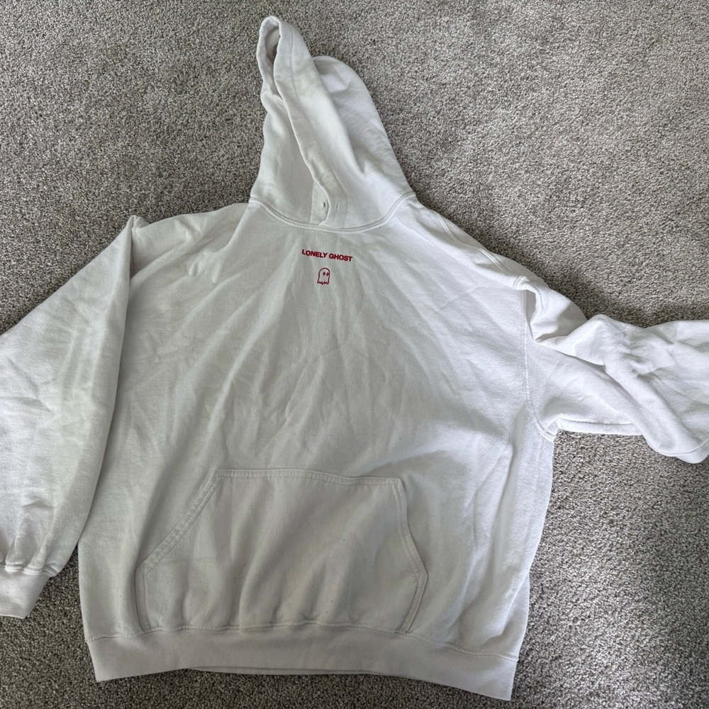 LONELY GHOST White Hoodie